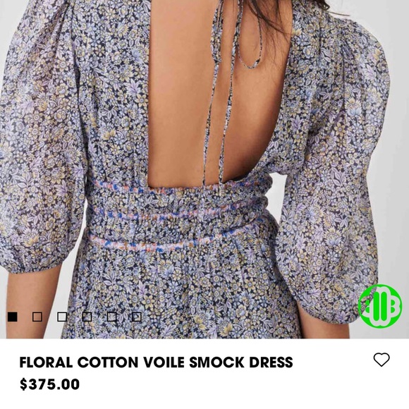 maje floral cotton voile smock dress new size36 - Picture 4 of 4